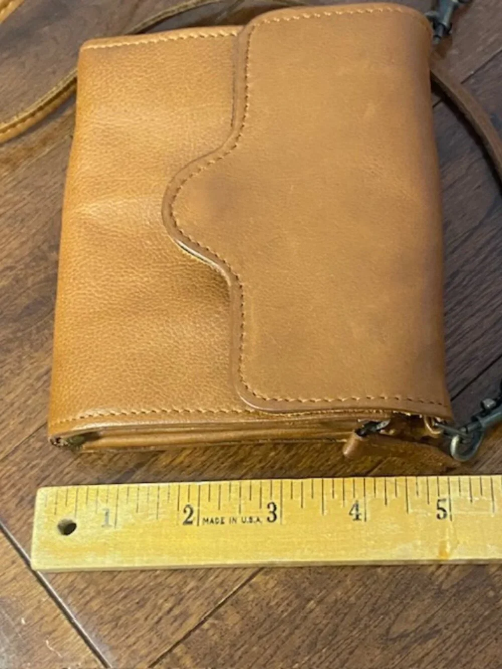 Mango Leather Brown Purse/ Wallet Cross Body Bag - Picture 15 of 16